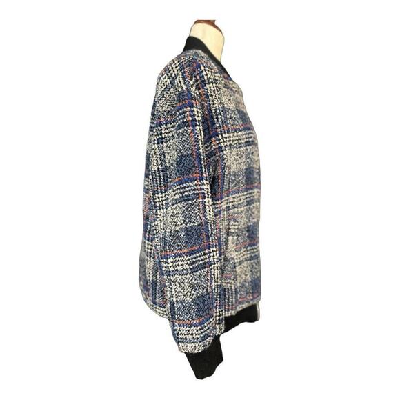 Avec Les Filles - Woman's Plaid Tweed Bomber Jacket Size Medium - Picture 8 of 13
